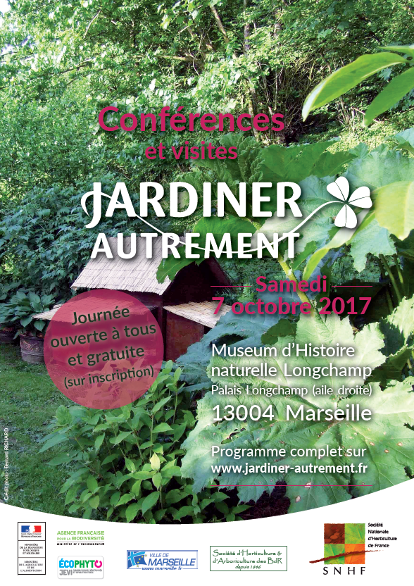Affiche conférence Jardiner Autrement Marseille 07 10 17