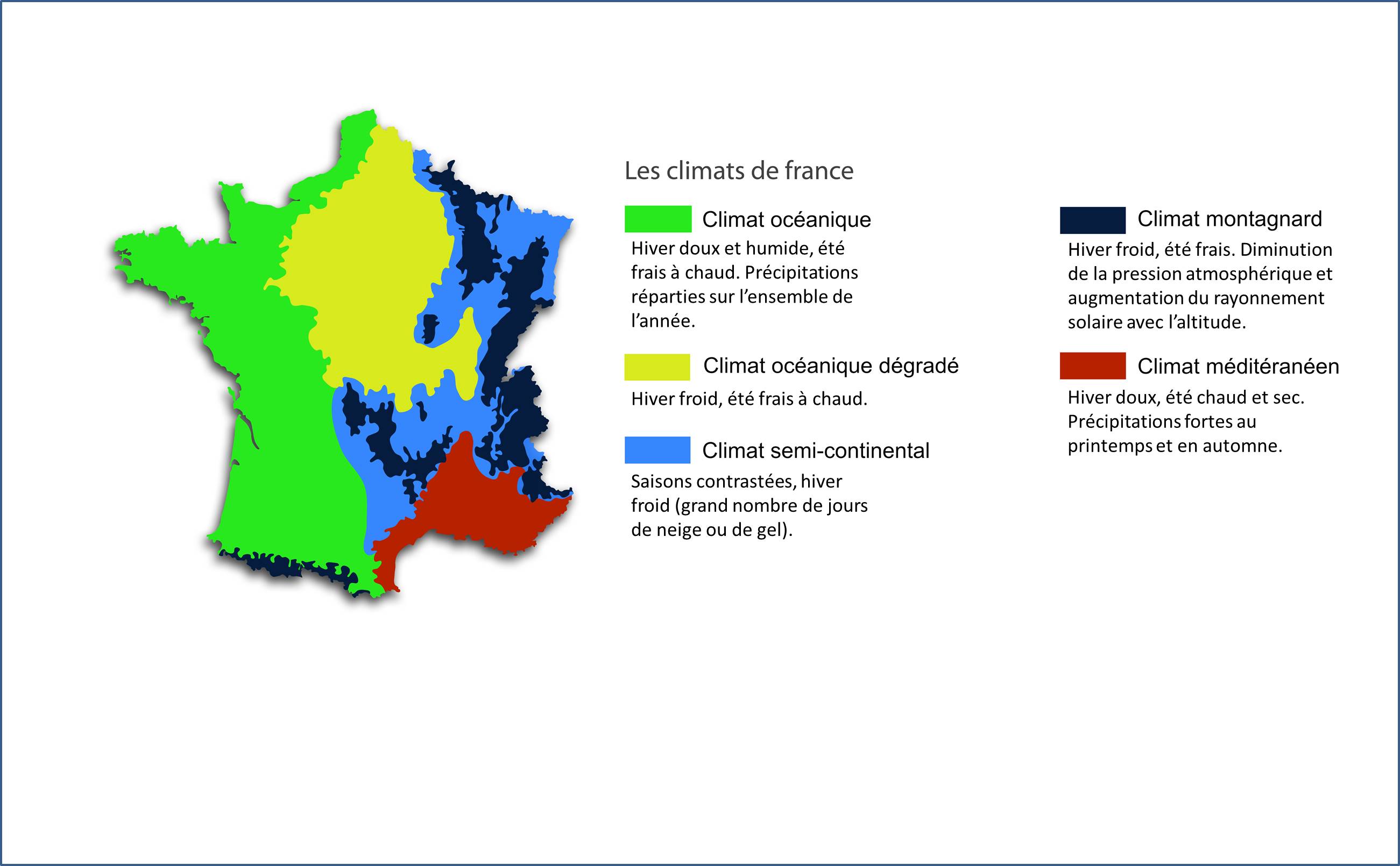 Carte géoclimatique de la France